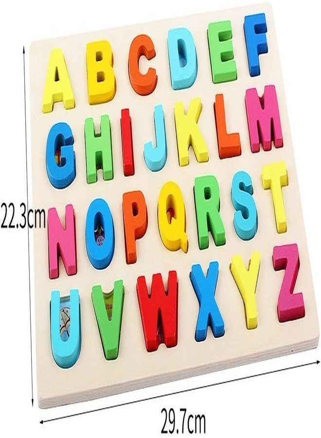 Rexez Wooden Puzzles for Toddlers, Wooden Alphabet Number Shape Puzzles Toddler Learning Puzzle Toys for Kids, 3 in 1 Puzzle for Toddlers, Age 3+ (Set of 3) - Image 3